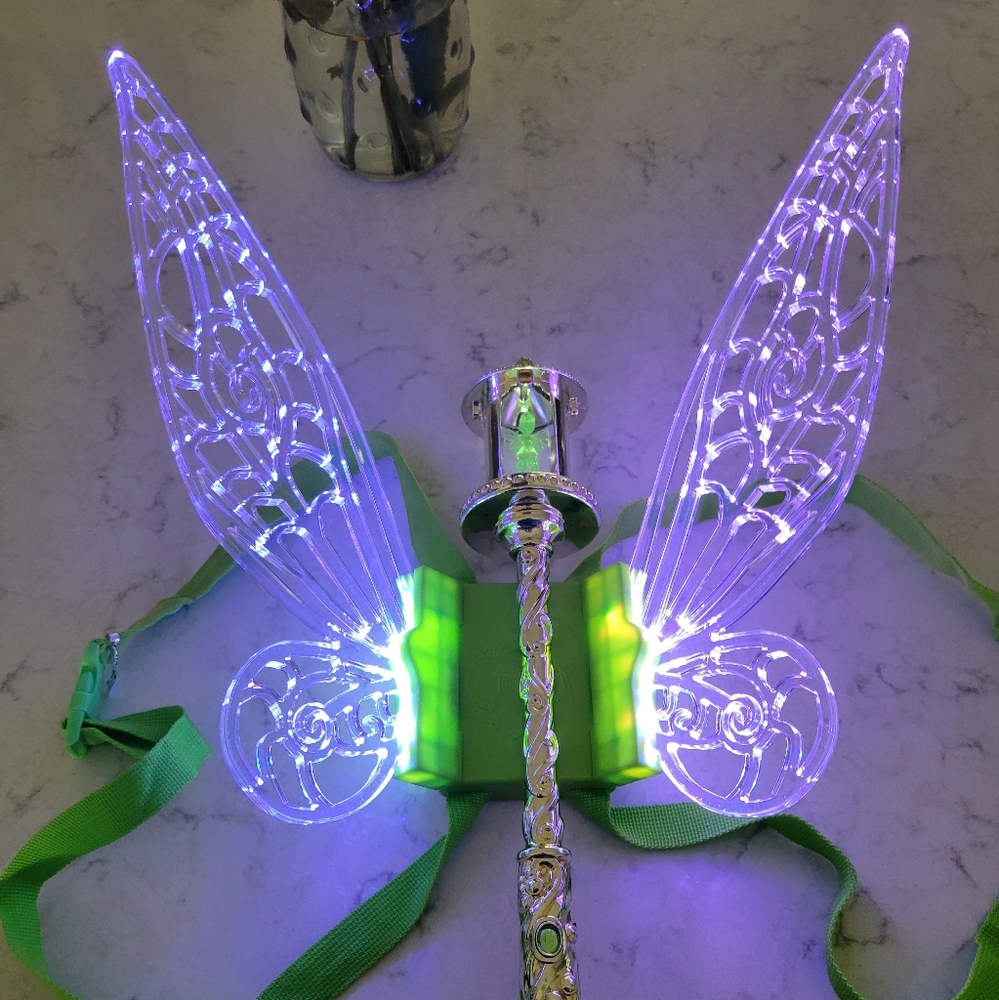 Disney Tinkerbell Adjustable Light Up Wings & Wand